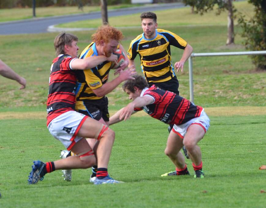 FINALLY: Lachie Buckton scored one of CSU's two tries against Narromine on Saturday, helping the students to their first win in seven weeks. Photo: ANYA WHITELAW