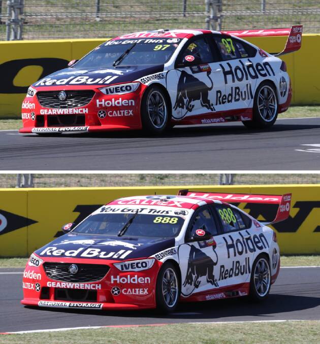 STRONG COMBINATIONS: The two Red Bull Holden Racing entries are both strong contenders for this year's Peter Brock Trophy. Photos: PHIL BLATCH