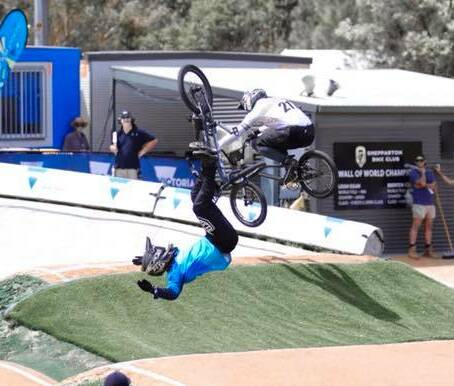 SCARY MOMENT: Brandon Te Hiko crashes during the opening round of the World Cup in Shepparton. Photo: BRANDON TEHIKO FACEBOOK