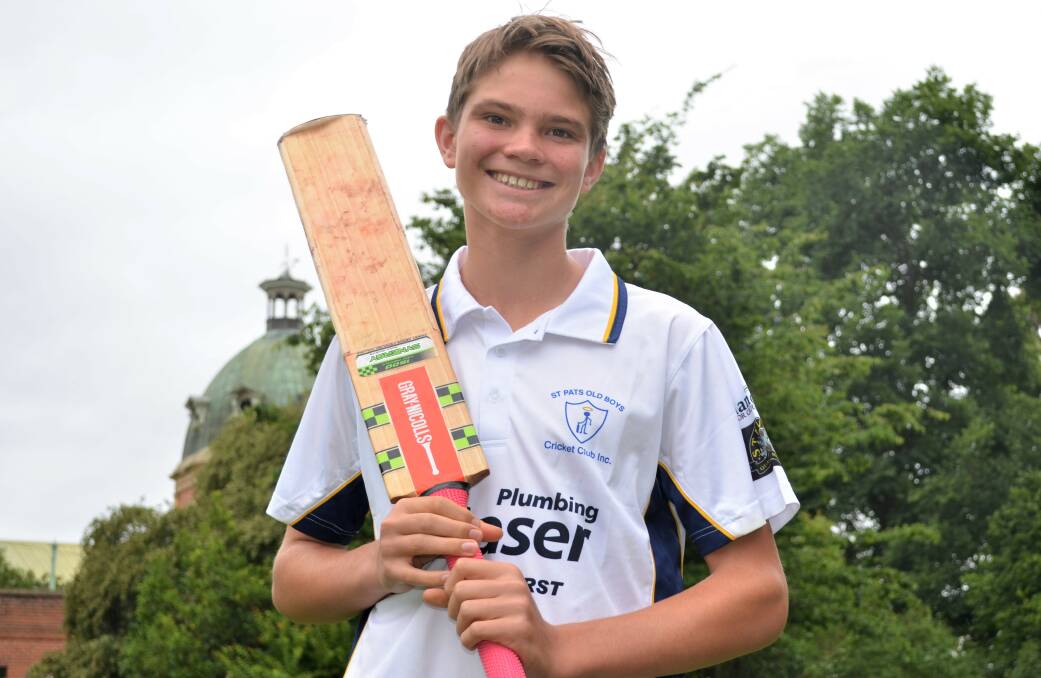SUPER SAINT: Fourteen-year-old Rupert Begg made 168 opening the batting for Saint Pat's Old Boys White in presidents cup on Saturday.