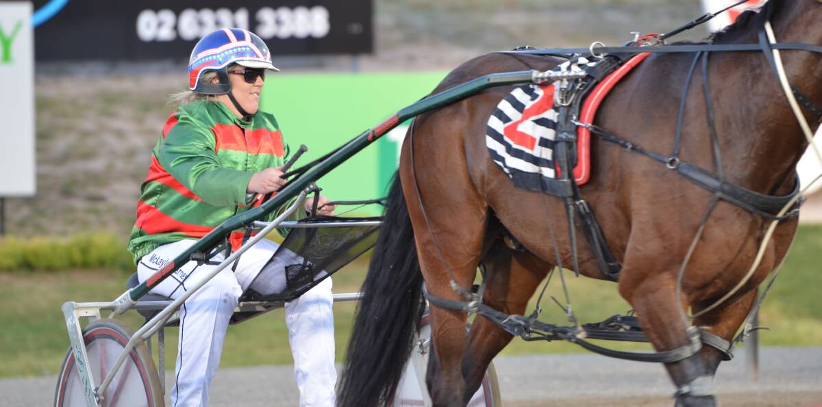 SPECIAL WIN: McKayler Barnes drove Ruth Shannon to victory in the Billy Grima Memorial at Tamworth on Friday night for Bathurst trainer Peter Bullock.