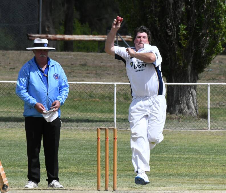 MAGIC MAN: St Pat's Old Boys stalwart Matt Fearnley took 6-9 against Kinross. He is one of six Bathurst players to have bagged five or more wickets in an innings so far this BOIDC season. Photo: CHRIS SEABROOK