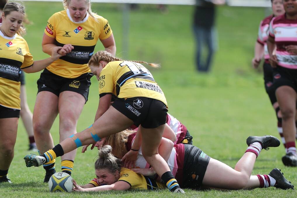 CSU ran in eight tries at University Oval to beat Parkes 57-0. Photos: PHIL BLATCH