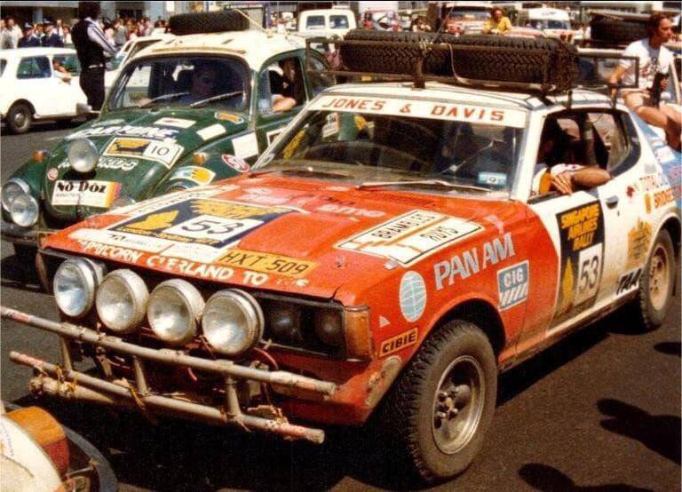 BACK IN THE DAY: The #53 Datsun of Arthur Davis, Rod Jones and John Latham back in its rallying days. Photo: CRAIG SHIEL FACEBOOK