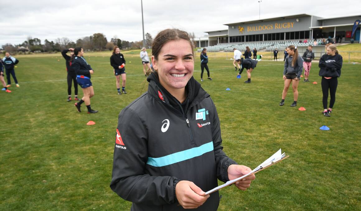 HOME CAMP: Bathurst's Jakiya Whitfield will join other members of the Australian Women's Rugby Sevens squad in a training session at Ashwood Park next Tuesday. Photo: CHRIS SEABROOK