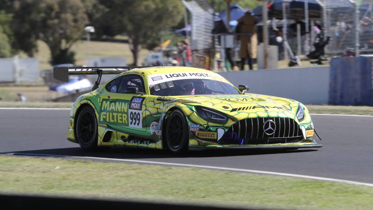 Maro Engel clocked a remarkable 2:00.8819 lap to claim pole position for the Bathurst 12 Hour. Picture by Phil Blatch