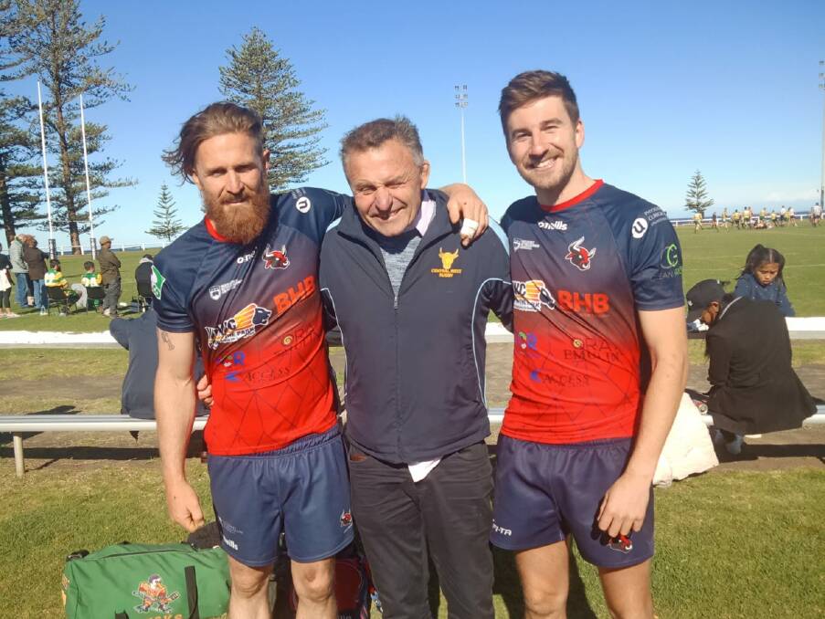 FAMILY CONNECTION: CSU coach Dave Conyers (centre) has recruited his sons Jarrad and Lachy Conyers.