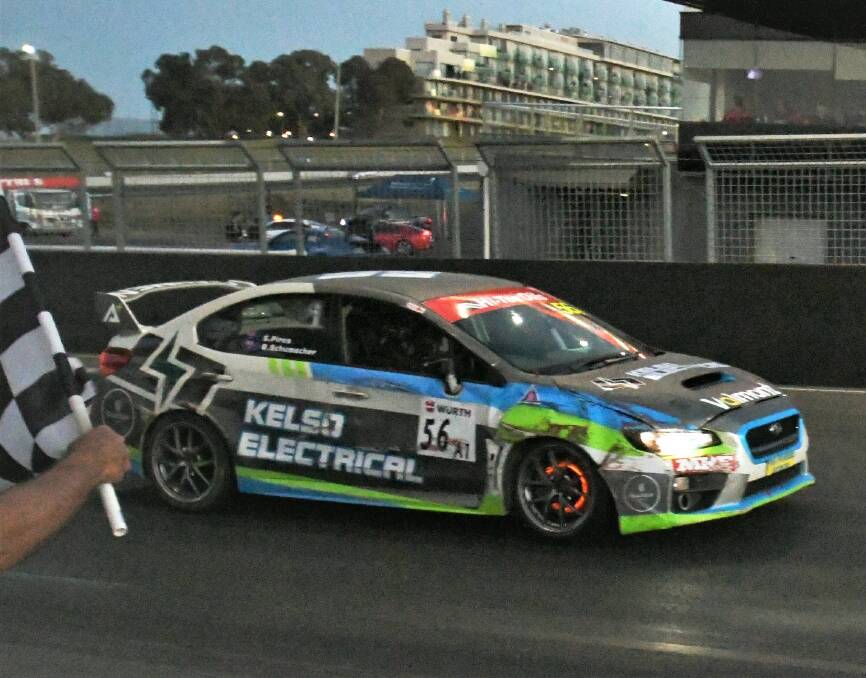 MADE IT: Brad Schumacher gets his damaged Subaru home in Sunday's Bathurst 6 Hour. The team placed 14th outright and fifth in their A1 Class. Photo: CHRIS SEABROOK
