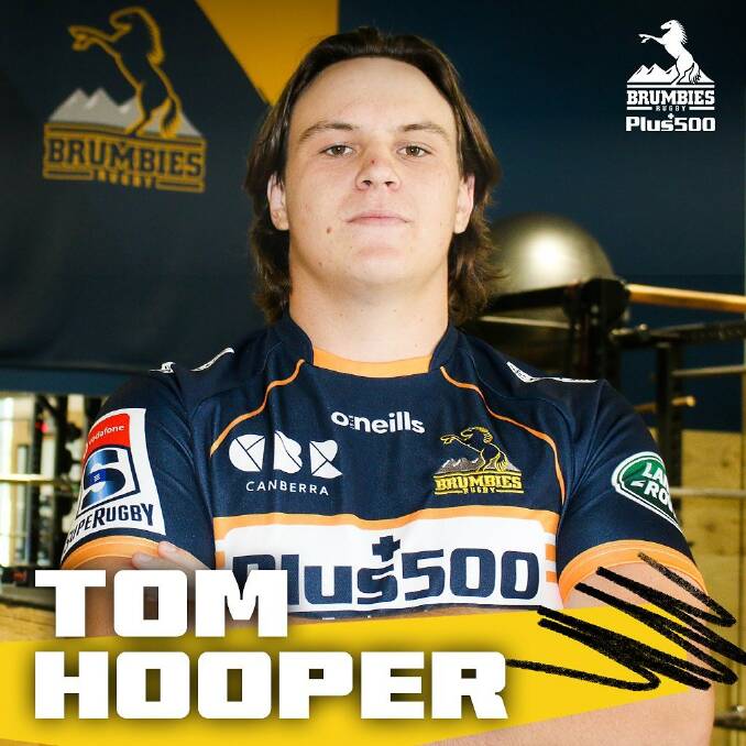 STEP UP: Bathurst rugby talent Tom Hooper has been promoted to the ACT Brumbies' Super Rugby squad for 2021. Photo: ACT BRUMBIES