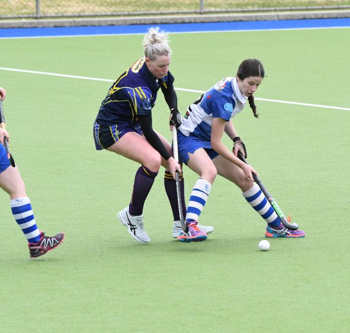 KEEPING WORKING: Sophie Conroy and her fellow Saints hope to extend the 10-point buffer they currently hold over Ex-Services by winning in Orange this Saturday. Photo: CHRIS SEABROOK