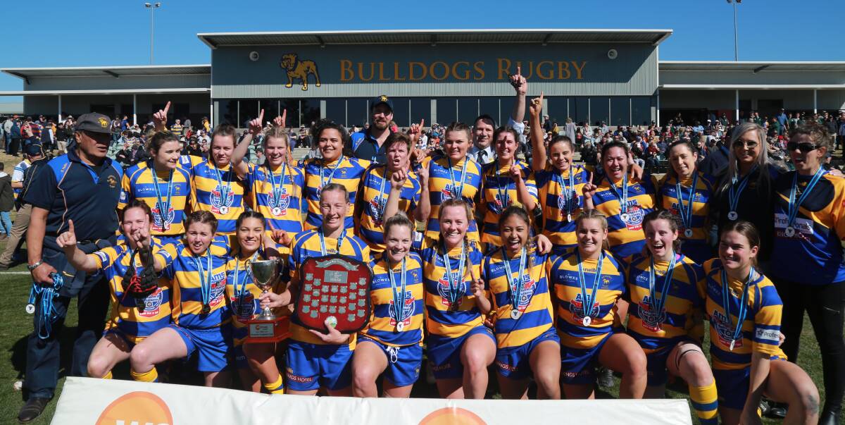 Bathurst Bulldogs made it three premierships in a row with a 34-28 victory over Emus on Saturday. Photos: PHIL BLATCH