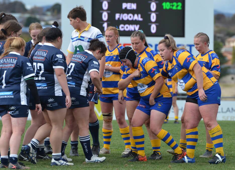 HOT DOGS: The Bathurst Bulldogs women posted a 42-0 win over Forbes in their Ferguson Cup match on Saturday. Photos: ANYA WHITELAW