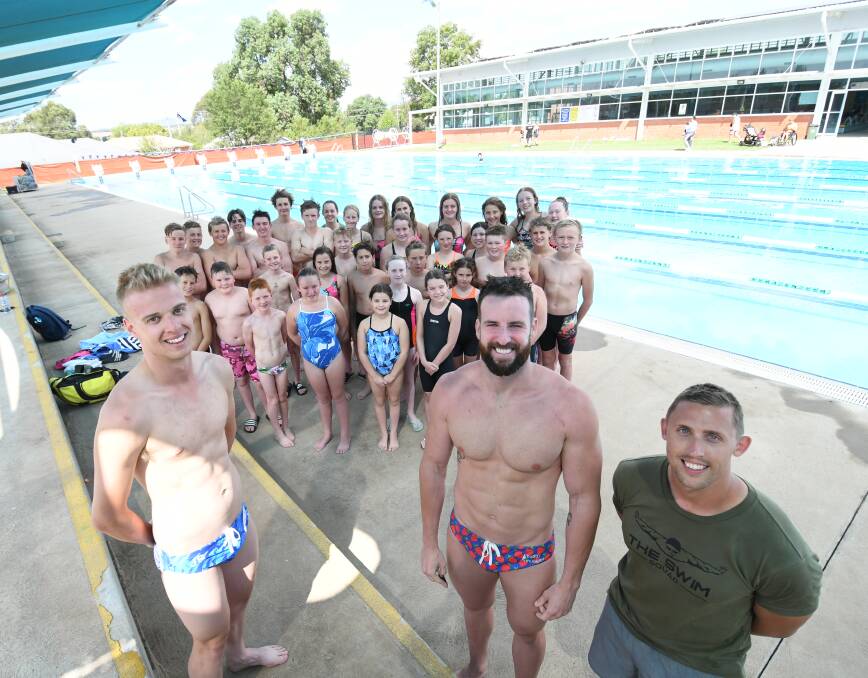 MEDALS TO MENTOR: Former Olympic representative James Magnussen conducted a swim clinic in Bathurst on Tuesday. Photo: CHRIS SEABROOK