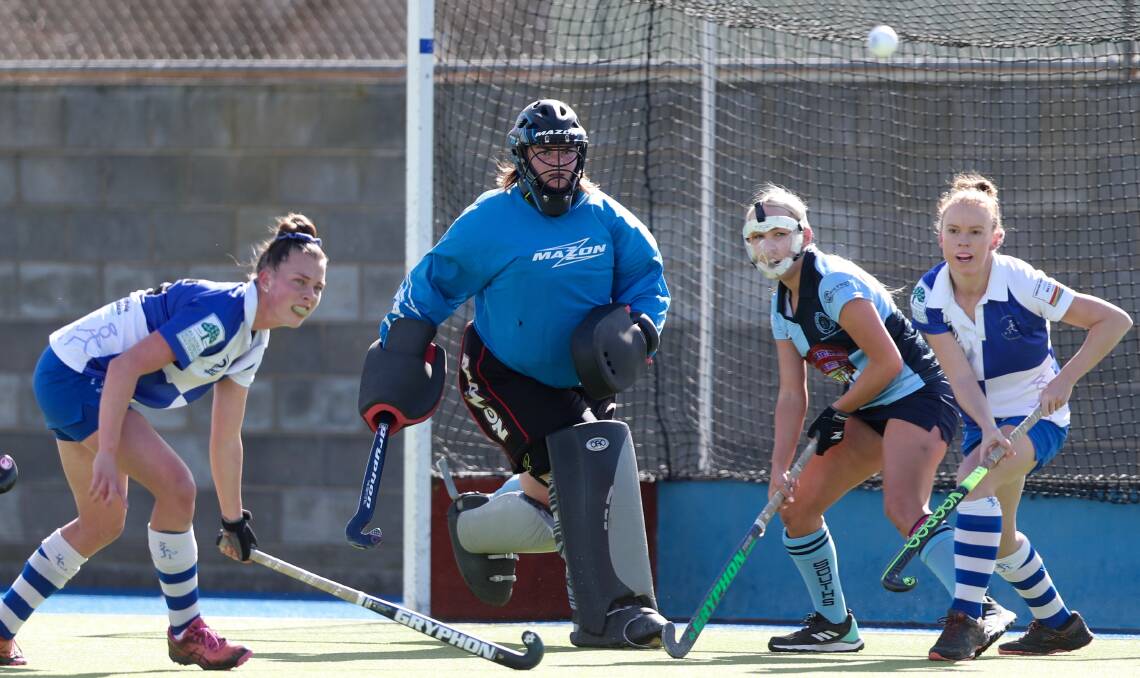 HAPPY HOME: For years Steph Hinds impressed for Orange teams in Premier League Hockey, but now the goalkeeper is loving the chance to play for Souths. Photo: PHIL BLATCH