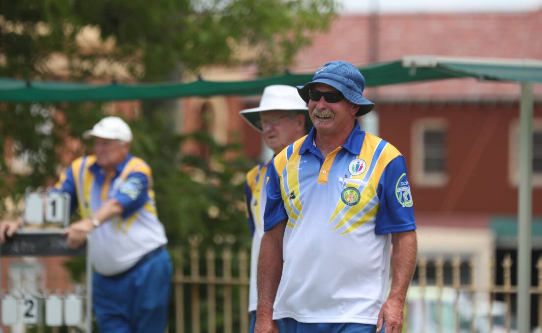 FUN DAY OUT: Bathurst City Men's Bowling Club president Ross James enjoys a laugh. Photo: PHIL BLATCH