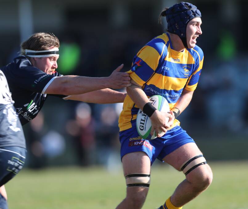 NICE MOMENT: Tom Felsch has been promoted to Bulldogs' first XV in 2020 and scored his maiden try in that grade against Forbes. Photo: PHIL BLATCH
