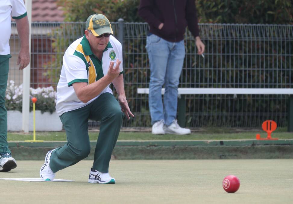 HAVING A ROLL: Noel Witney in action at the Majellan Bowling Club.