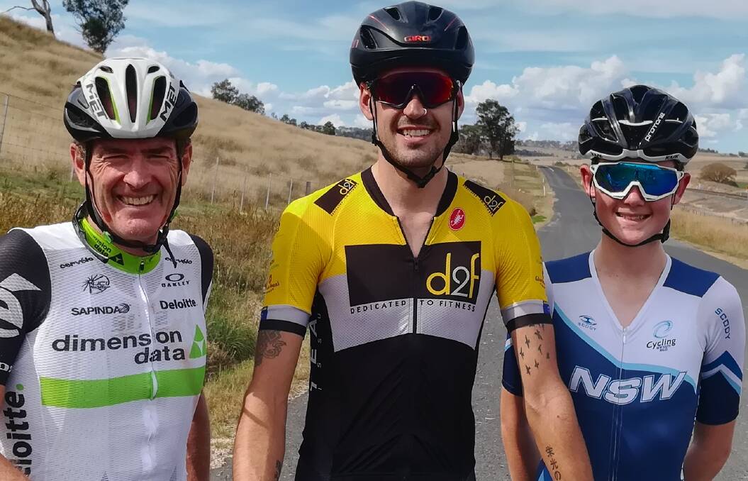 The podium getters in round four of the Bathurst Cycling Club's Road Series