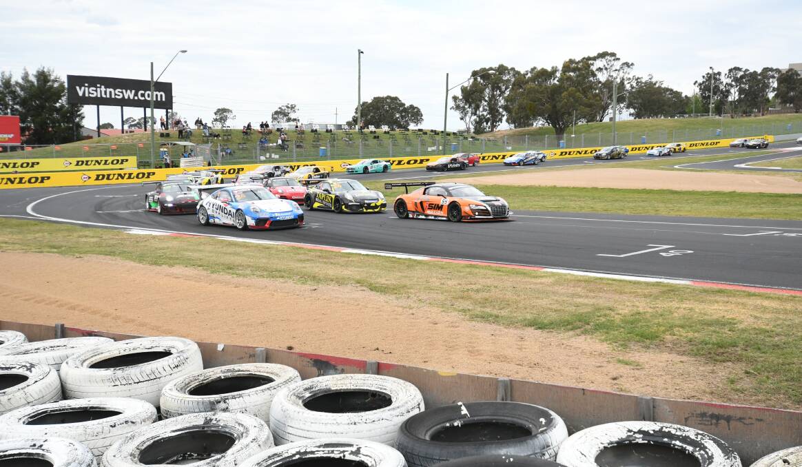 FORMATION LAP: Brad Schumacher twice started from pole position at Mount Panorama on Saturday to mark a special moment in his motor sport career. Photo: CHRIS SEABROOK