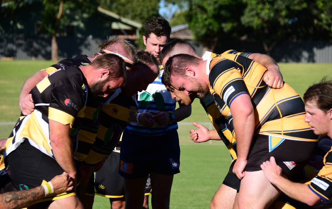 GOING STRONG: CSU's scrum has been a feature in their unbeaten start to the season. Photo: AMY McINTYRE