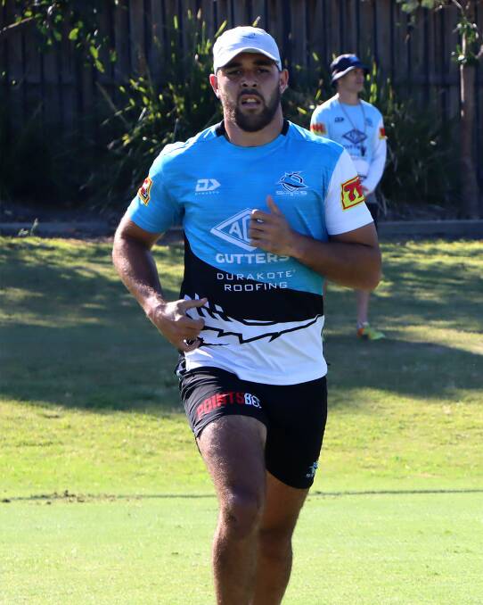 THE HARD YARDS: Bathurst league talent Will Kennedy and his Cronulla team-mates are currently at pre-season training as they prepare for 2021. Photo: SHARKS MEDIA