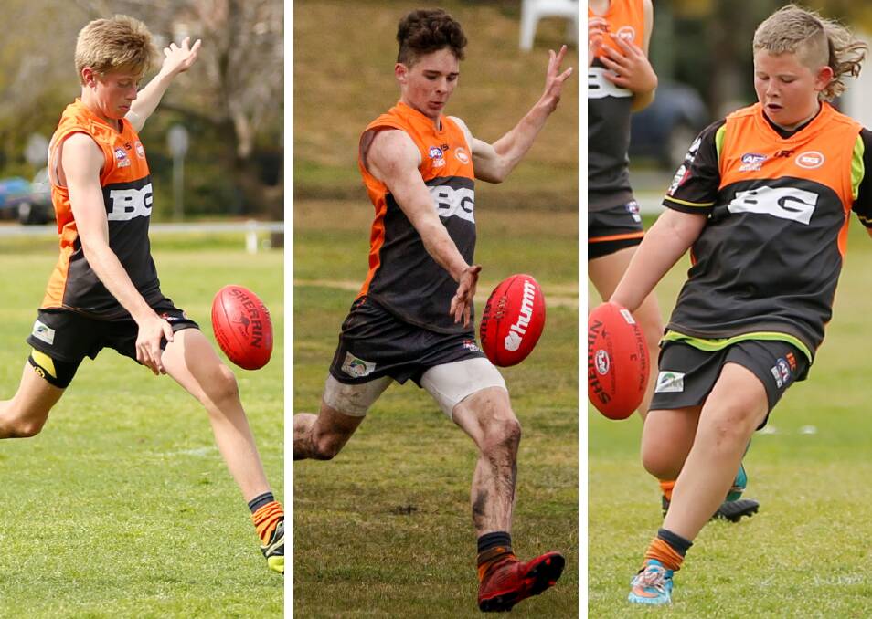 YOUNG GUNS: Bathurst Giants juniors Will Sloan (under 14s), Zac Yandle (under 17s) and Koby Collins (under 12s) all won league best and fairest awards. Photos: KATIE HAVERCROFT PHOTOGRAPHY/ PETER YANDLE, MY ACTION IMAGES