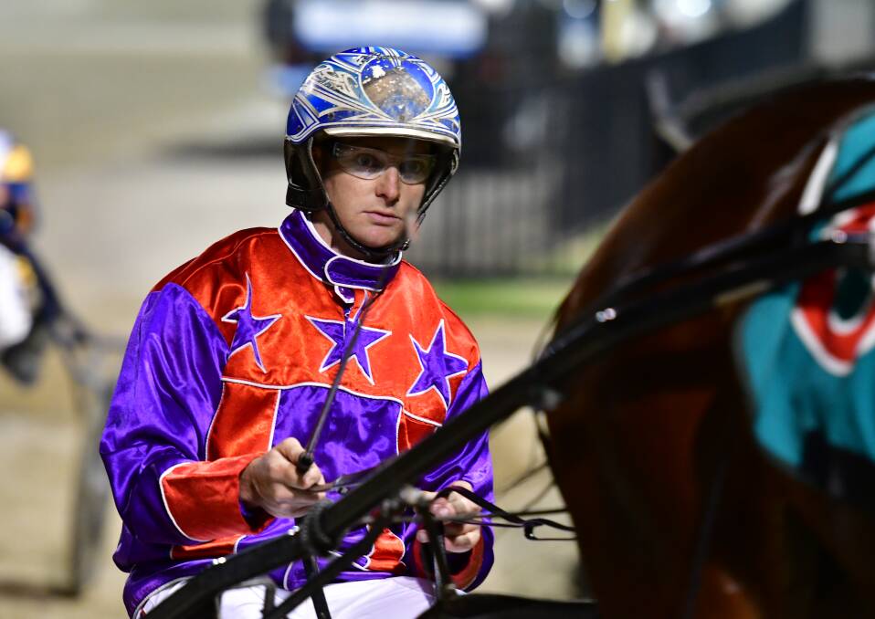 IN THE GIG: Mat Rue will steer Fouroeight against stablemate Izzy Watt at the Bathurst Paceway on Wednesday night.