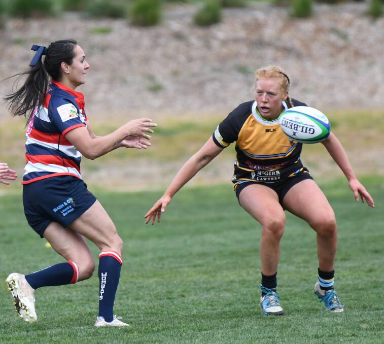 PAIR OF WEAPONS: Mudgee's Lala Lautaimi and CSU's Maddy Reilly have scored a combined 23 tries so far this season. Photo: CHRIS SEABROOK