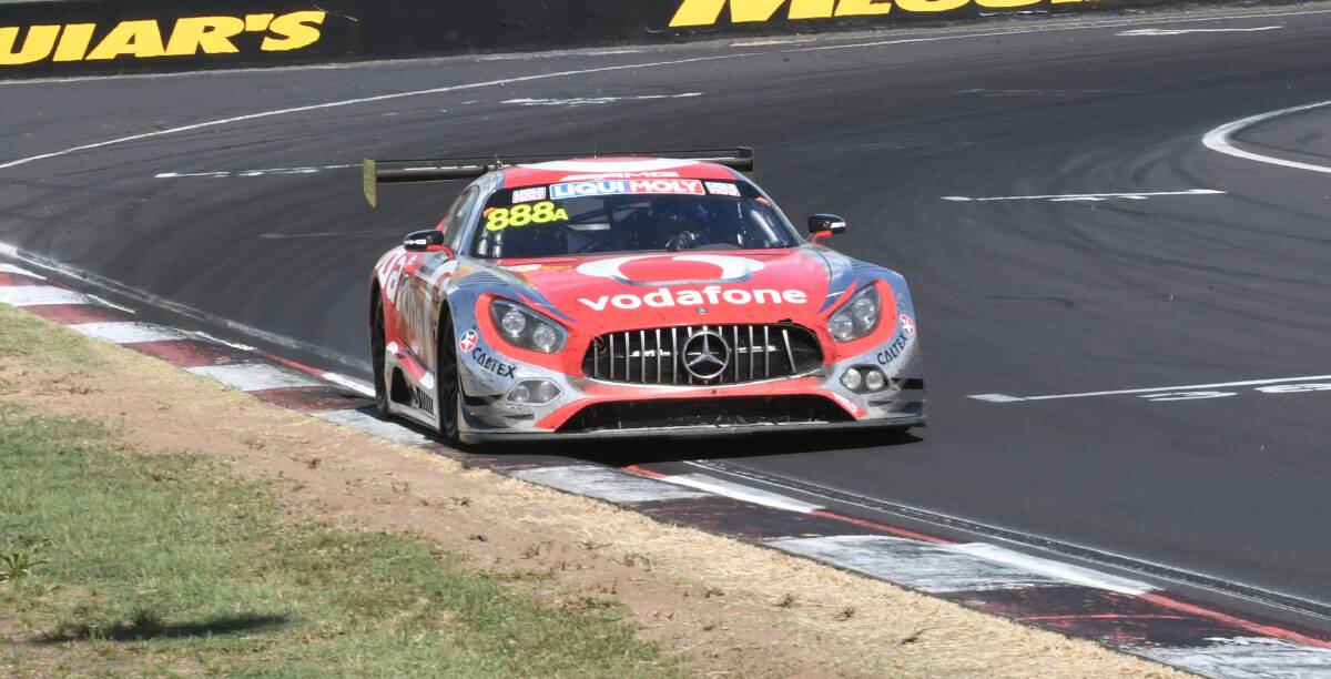 SO CLOSE: While the #888 Mercedes of Craig Lowndes, Shane van Gisbergen and Jamie Whincup had issues during the Bathurst 12 Hour, it only narrowly missed out on a podium. Photo: CHRIS SEABROOK