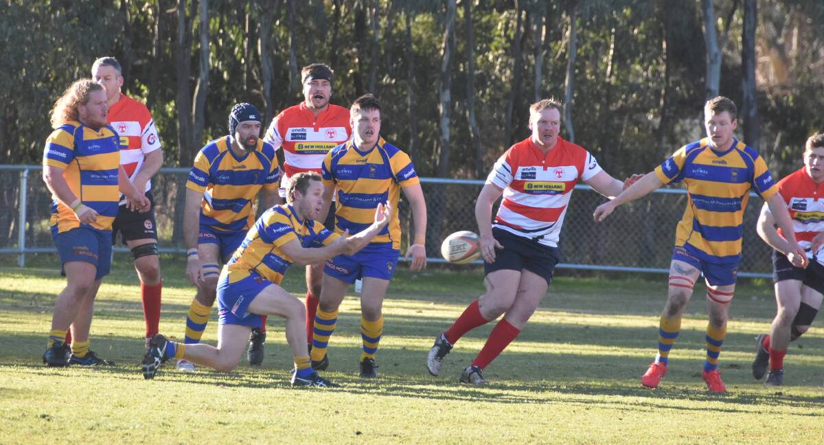 TOUGH DAY: Kurt Weekes and his fellow Bulldogs were unable to beat the Eagles in Cowra on Saturday. Photo: ANDREW FISHER