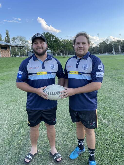 BACK IN BLUE: Merritt brothers and halves partners Josh (left) and Jai will be key to Macquarie's hopes this season. Photo: CONTRIBUTED
