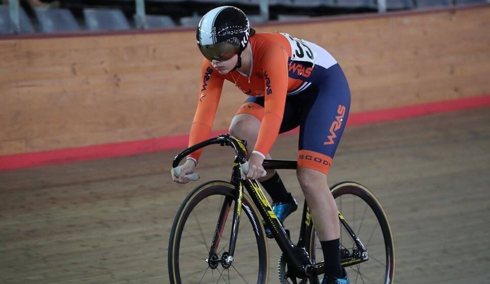 Bathurst cyclist and Western Region Academy of Sport squad rider Tyler Puzicha claimed three gold medals at the NSW Under 17 Track Championships. Photos: ANDREW TROVAS, ST GEORGE CYCLING CLUB