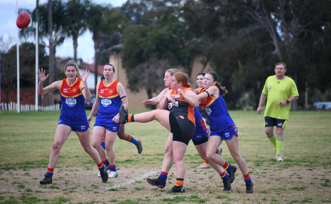 IMPORTANT WIN: The Bathurst Giants women moved four points clear on top of the ladder after beating the Dubbo Demons. Photos: AMY McINTYRE