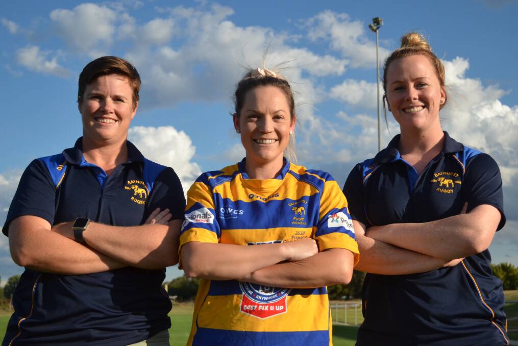 READY TO GO: Bathurst Bulldogs' Marita Shoulder, Ali Stanford and Kate Gullifer are excited about Sunday's Super W curtain-raiser.