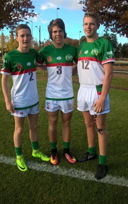 SOUTHERN CHALLENGE: St Pat's juniors Tyler Colley, Ash Cosgrove and Blake Martin will line up for the Group 10 under 15s this weekend at the Southern Zone Country Championships.