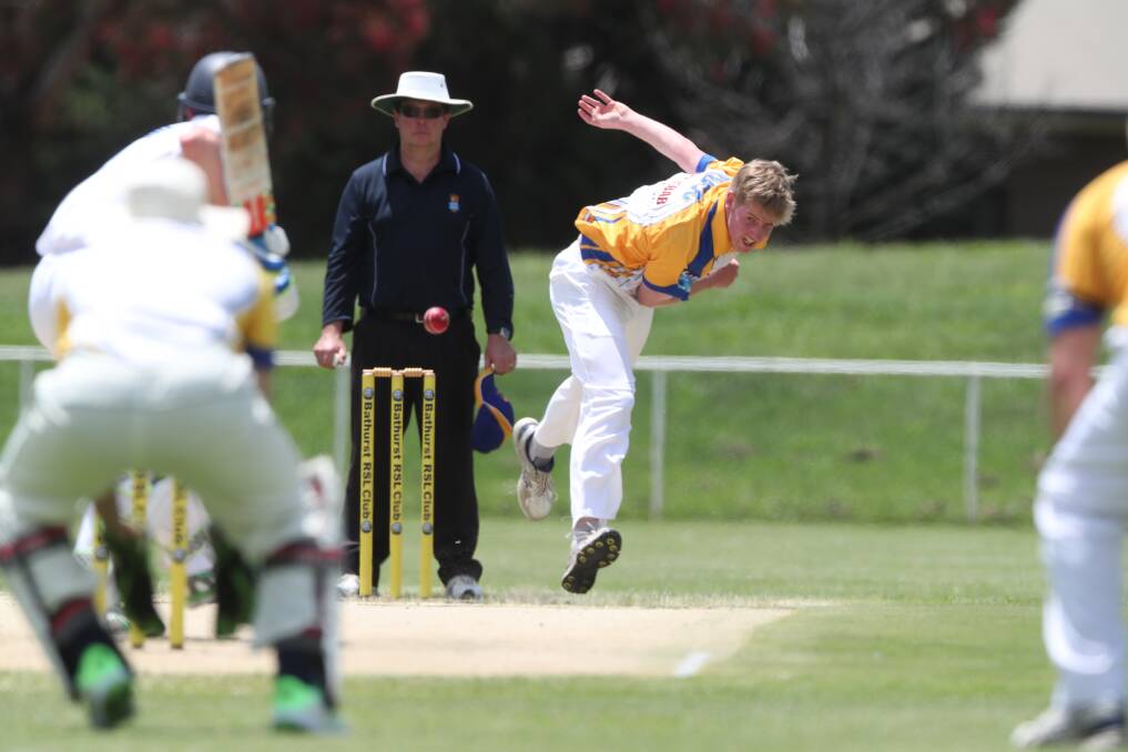 TOIL: Rugby Union's Luke Powell bowled 17 overs at The Scots School on Saturday against St Pat's Old Boys, finishing with 3-60. Powell's side will be chasing 286 for victory next Saturday. Photo: PHIL BLATCH 1209pbpats2
