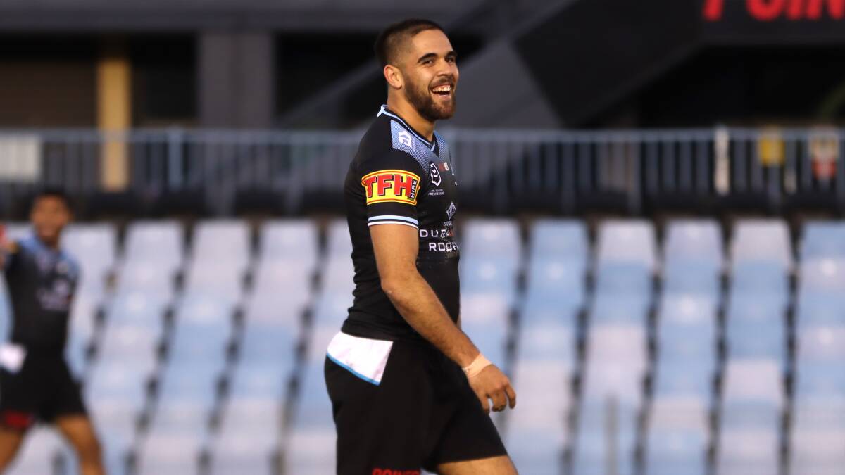 HAPPY DAYS: Bathurst league talent Will Kennedy has scored five tries in four games for the Cronulla Sharks this season. Photo: SHARKS MEDIA