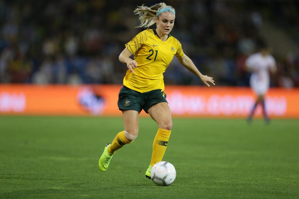 OLYMPIC BID: Western Football talent Ellie Carpenter is pushing for a spot at the Tokyo Games with the Matilidas. Photo: JOHNATHAN CARROLL