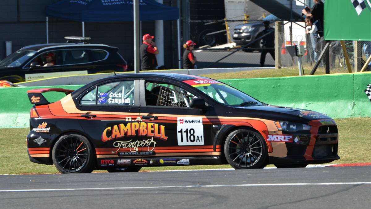 CLASSY COMEBACK: Bathurst driver Dean Campbell had a nervous moment in Friday practice when his Mitsubishi caught fire, but on Saturday afternoon the same car qualified third in class for the 6 Hour. Photo: ANYA WHITELAW