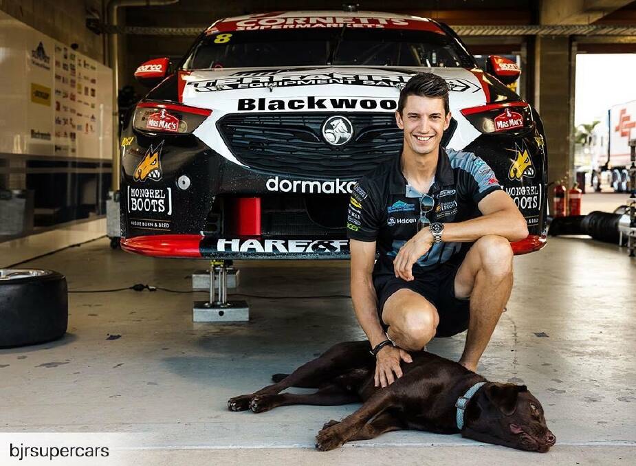ONE TO GO: Nick Percat and his dog Nelson have done plenty of kilometres travelling to Supercars events this season. Now only one remains - the Bathurst 1000. Photo: BRAD JONES RACING