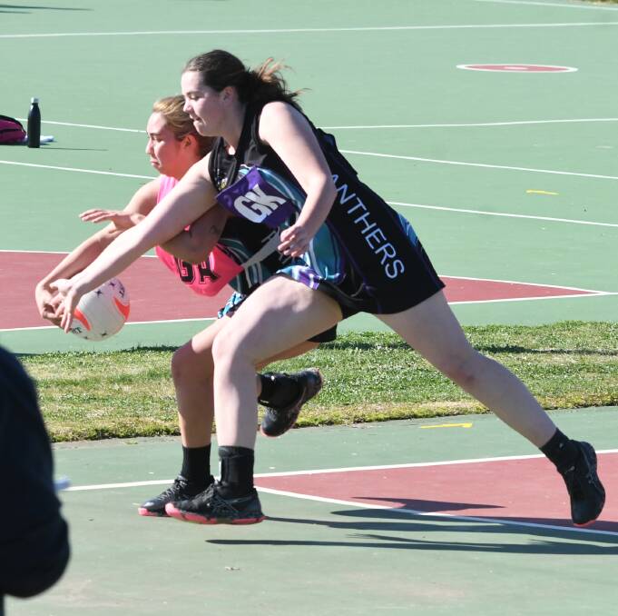 Panthers posted a 46-29 win over club-mates Panthers Toshacks on Saturday to open their Bathurst Netball Association A grade account. Photos: CHRIS SEABROOK