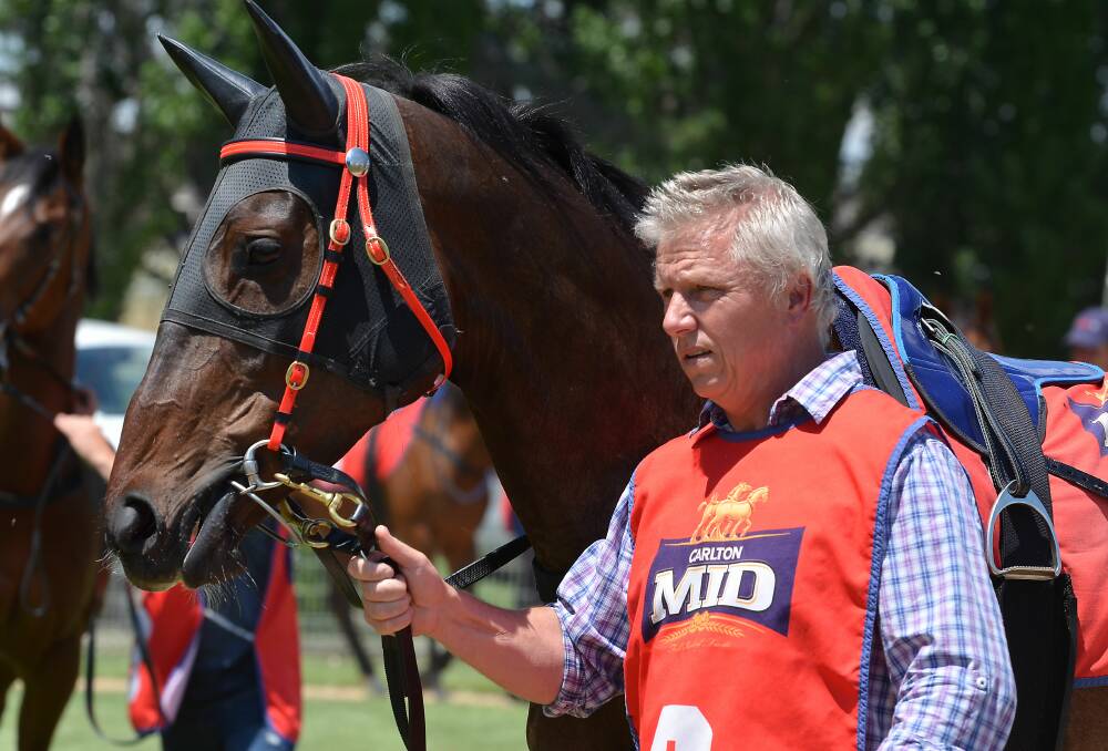 NICE SURPRISE: Bathurst trainer Dean Mirfin, pictured at his home track, had his new runner Tale Of The Kraut run third in Saturday's Highway Handicap as a $101 shot.