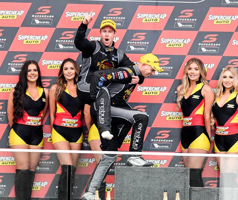 WINNING FEELING: Dave Reynolds and Luke Youlden won the Bathurst 1000 together, but will now seek Bathurst 12 Hour glory.