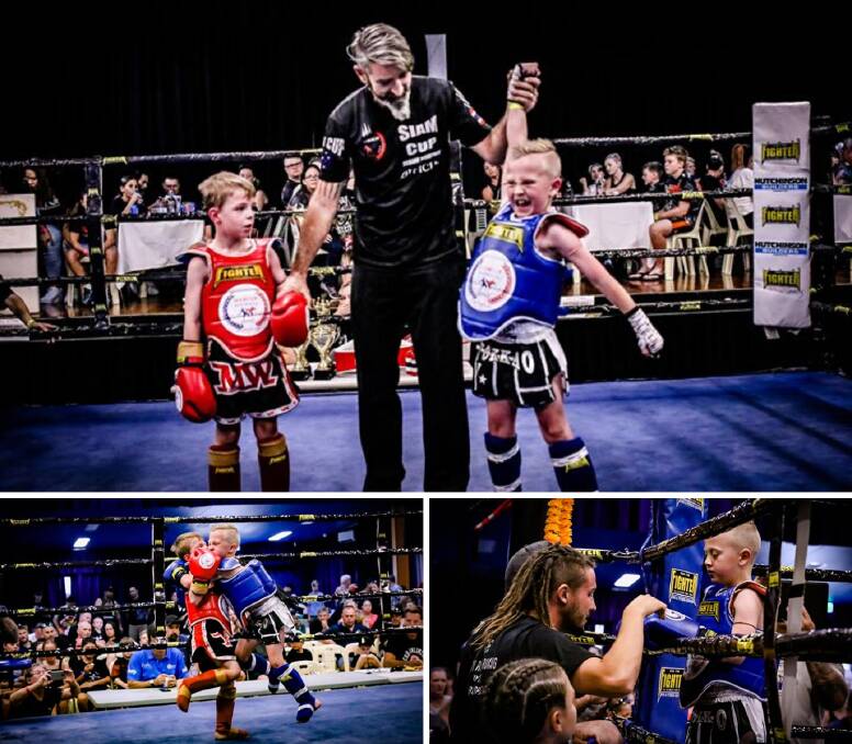 IMPRESSIVE: Seven-year-old Bathurst fighter Eli Burke was a convincing winner of his first Muay Thai fight. His performance earned him plenty of praise. Photos: CONTRIBUTED