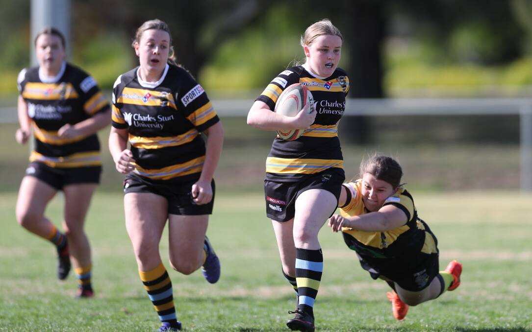 ON THE CHARGE: Steph Doyle and her CSU team-mates will carry confidence into this Saturday's sudden-death semi-final against West Wyalong. Photo: PHIL BLATCH