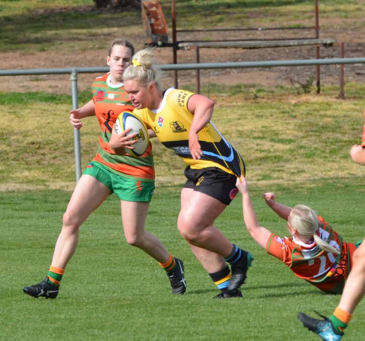 FLOOD ALERT: Aussie rules convert Olivia Flood was one of the stars of CSU's forward pack this season. Photo: ANYA WHITELAW

