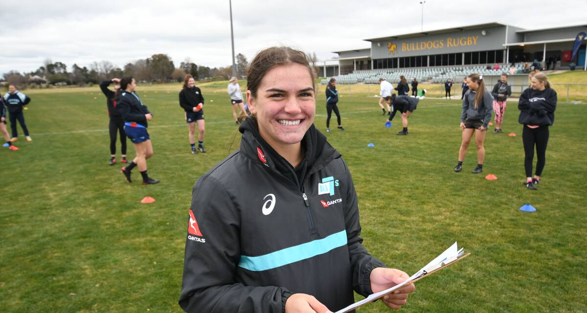 REFOCUS: Jakiya Whitfeld might not be playing at the moment, but she's training with her Australian 7s team-mates for what lies ahead. Photo: CHRIS SEABROOK
