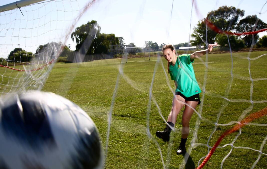 ON TARGET: Cushla Rue was one of five forwards invited to attend the talent ID camp. Photo: PHIL BLATCH