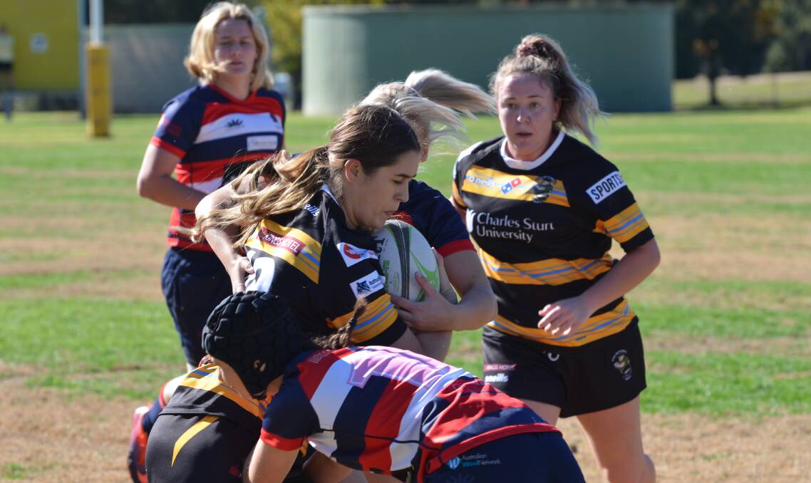 CSU's women remains undefeated in the Ferguson Cup, but Mudgee made them work hard for their latest win. Photos: ANYA WHITELAW