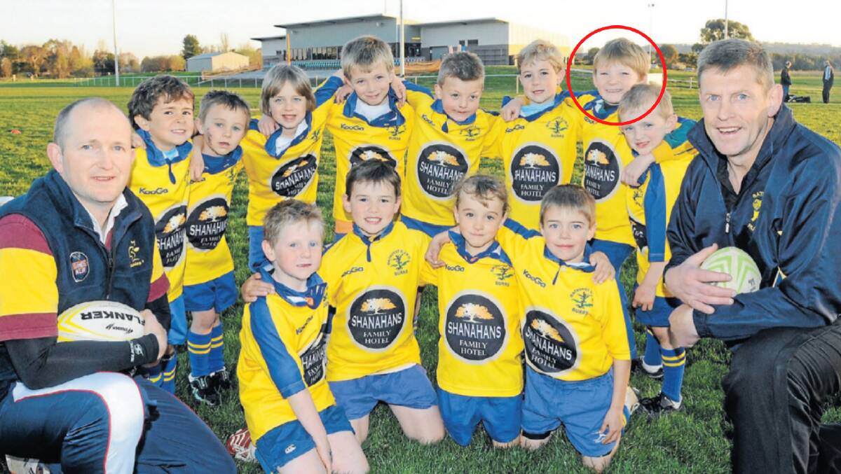 Lachlan Hooper (circled) was playing under 7s rugby for Bathurst 12 years ago. Now he's been named in the Junior Wallabies training squad.